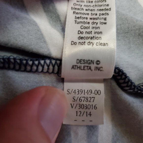 NWT Athleta XS 439149 Cressida Stripe Midi Blue White Shelf Bra Dress A18 - Picture 7 of 10